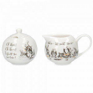 Набор из сахарницы и молочника «Алиса в Стране чудес», 200 мл, фарфор, декор, серия Victoria and Albert Garden, KITCHEN CRAFT, Великобритания, Сахарницы