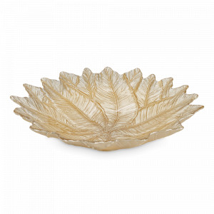 Блюдо для фруктов «Листья», 31 х 7 см, стекло, золотистый, серия Autumn Forest, ANNA LAFARG, Китай, Этажерки и вазы для фруктов