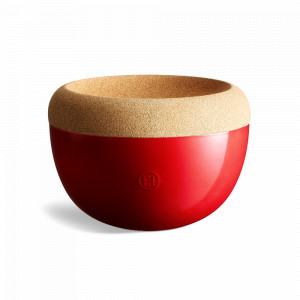 Чаша для фруктов и овощей с крышкой, 4,7 л, 27 см, керамика, красный, EMILE HENRY, Франция, Салатники с крышкой