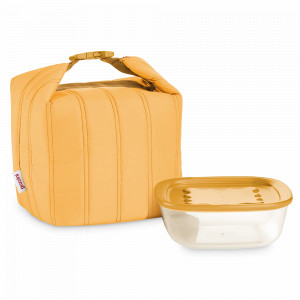Термосумка с контейнером, 1,4 л, полиэстер, биопластик, желтый, серия Handy Bio, GUZZINI, Италия, GUZZINI (Италия)