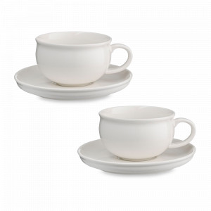 Набор чайных пар, 2 персоны, 250 мл, фарфор, белый, серия Milky Cloud, LIBERTY JONES, Россия, Российский фарфор
