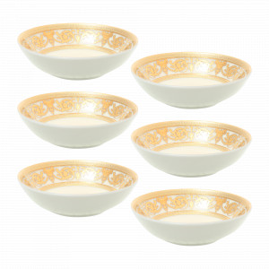 Набор из 6-ти розеток Cream Gold, 11 см, фарфор, белый, золотой, серия Constanza Imperial, FALKENPORZELLAN, Германия, Соусники
