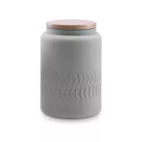 Емкость для хранения Grey, 22 см, каменная керамика, дерево, серый, ROOMERS TABLEWARE, Нидерланды, 