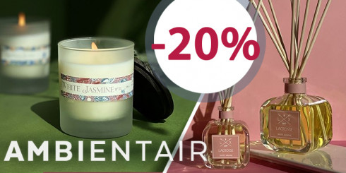 Скидки -20% на ароматы для дома AMBIENTAIR