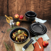 Сковорода без ручки, 28 см, сталь, стеклоэмаль, черный, серия Click & Space, VITRINOR, Испания_00820500051511617530.jpg