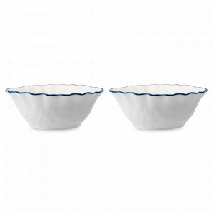 Набор из 2-х порционных салатников, 500 мл, 16 см, фарфор, белый, синий, серия Santorini, LIBERTY JONES, Россия, LIBERTY JONES (Россия)