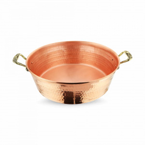Таз для варенья с ручками «Ягоды», медь кованая, 35 х 10 см, 6 л, серия Медная посуда, Кольчугинский Мельхиор, Россия, Тазы для варенья