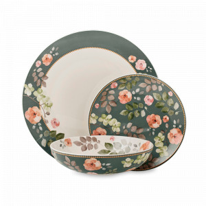 Набор обеденный на 4 персоны, 12 предметов, фарфор, зеленый, декор, серия Arcadia, MAXWELL WILLIAMS, Австралия, MAXWELL & WILLIAMS (Австралия)