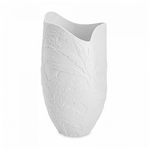 Ваза для цветов Пальмы, 36 см, фарфор, белый матовый, HOME &amp; STYLE, Китай, Вазы для цветов