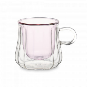 Кружка с двойными стенками, 250 мл, боросиликатное стекло, розовый, серия Cafe de Paris, DECOR DE TABLE, Россия, Кружки и стаканы термо