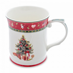 Кружка Bordo, 400 мл, фарфор, белый, декор, серия New Year, REPAST, Чехия, Кружки