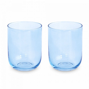 Набор из 2-х стаканов для воды, 390 мл, стекло, голубой, серия Rainbow, EASY LIFE (R2S), Италия, Стаканы для воды