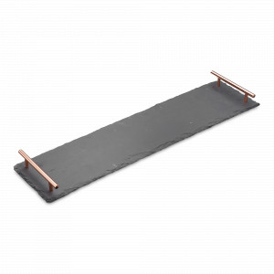 Блюдо прямоугольное с ручками, 60 х 15 см, медь, натуральный камень, серия Arteza, KITCHEN CRAFT, Великобритания, Сервировочные доски