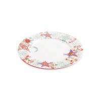 Набор из 6-ти тарелок обеденных, 27 см, фарфор, белый, декор, серия Счастливая Звезда, MIX&MATCH HOME, Китай_00813890061748502394.jpg