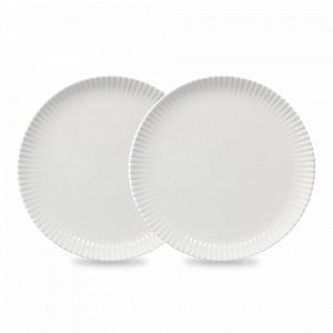 Набор обеденных тарелок, 2 предмета, 26 см, фарфор, белый, серия Kitchen Spirit, TKANO, Россия, Наборы тарелок для кухни