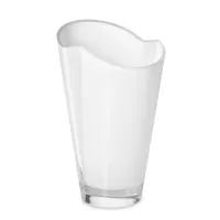 Ваза Асимметрия, 30 см, ручная работа, стекло, белый, KROSNO, Польша, 