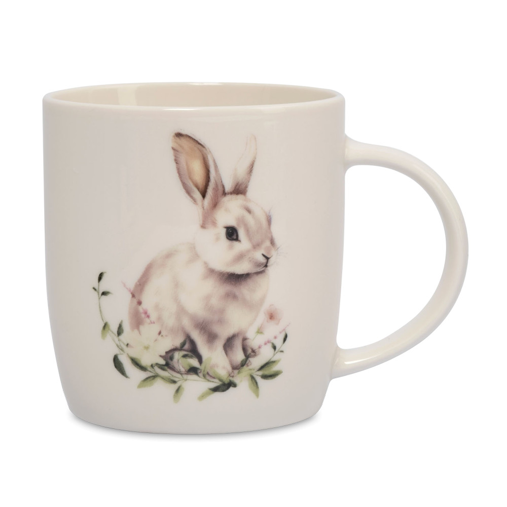 Кружка , 360 мл, фарфор, белый, декор, серия Bunny, ANNA LAFARG, Китай