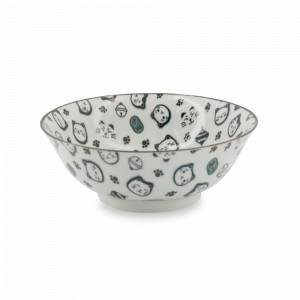 Салатник Lucky Cat Neko, 19.4 см, 1 л, фарфор, белый, черный, серия Kawaii, TOKYO DESIGN, Нидерланды, Салатники белые