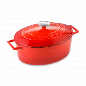 Утятница, 29 х 23 см, 4,7 л, чугун, красный, LAVA, Турция, Утятницы и гусятницы