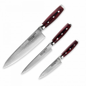 Набор из 3-х кухонных ножей поварская тройка, серия GOU 161, YAXELL, Япония, YAXELL (Япония)