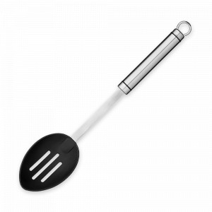 Ложка кухонная с прорезями, 33,2 см, нержавеющая сталь, нейлон, черный, серия Professional, KITCHEN CRAFT, Великобритания, Кухонные ложки