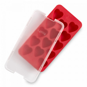 Форма для льда «Сердечки», 23 х 11.8 см, каучук, полипропилен, красный, серия Ice, LEKUE, Испания, Ice LEKUE