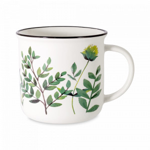 Кружка Летний луг, 400 мл, фарфор, белый, декор, серия Herbarium, ANNA LAFARG, Китай, Большие кружки