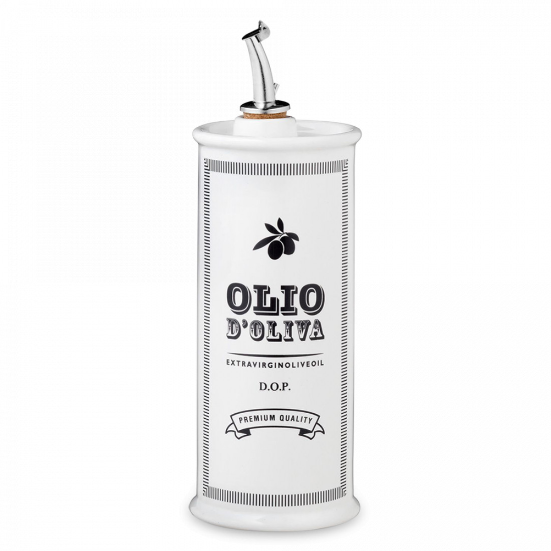 Бутылка для масла, 500 мл, керамика, белый, серия Oliere Vintage, NUOVA CER, Италия