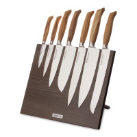 Набор кухонных ножей, 7 штук, на магнитной подставке ComposeEat, серия Ergo Line Olive, BERGER CUTLERY, Германия