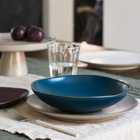 Тарелка для пасты, 23 см, керамика, морской волны, серия Stacked Organic, COSTA NOVA, Португалия_00818140058675791933.jpg