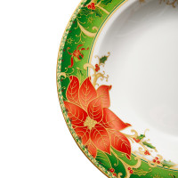 Тарелка суповая «Palais Royal Рождественская звезда», 23 см, фарфор, декор, LAMART, Италия_00813230060077907222.jpg