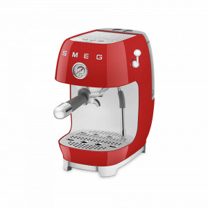 Кофемашина - эспрессо, нержавеющая сталь, пластик, красный, SMEG, Италия, Кофемашины с капучинатором Smeg