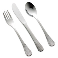 Набор детских столовых приборов 3 предмета, сталь, серия Dino, HERDMAR, Португалия