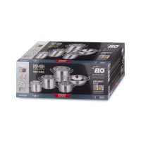 Набор посуды 9 предметов: 4 кастрюли, 1 сотейник, 4 стеклянные крышки, серия Gourmet Plus, ELO, Германия_00814430058904397968.jpg