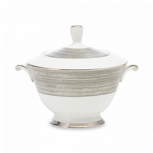 Сахарница , 300 мл, костяной фарфор, белый, платиновый, серия Платиновый дуэт, NARUMI, Япония, NARUMI (Япония)