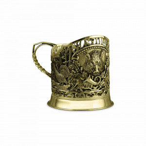 Подстаканник &quot;Кабан&quot;, 11 х 6.8 см, латунь, серия Охотничий домик, Кольчугинский Мельхиор, Россия, Подстаканники