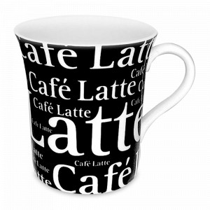 Кружка «Кофе латте», 410 мл, фарфор, черный, KOENITZ, Германия, Чашки черные