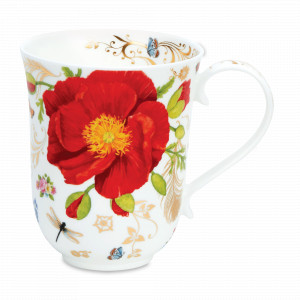 Кружка «Мак. Винтаж», 330 мл, костяной фарфор, декор, серия Braemar, DUNOON, Великобритания, Кружки подарочные