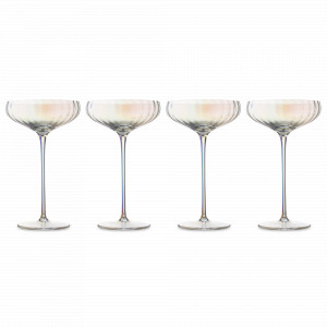 Набор из 4-х бокалов для шампанского/креманок Opal, 255 мл, 18.6 см, стекло, перламутровый, серия Gemma, LIBERTY JONES, Россия, Бокалы для шампанского