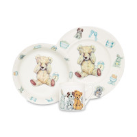 Набор детской посуды «Тедди», 3 предмета, костяной фарфор, декор, ROY KIRKHAM, Великобритания