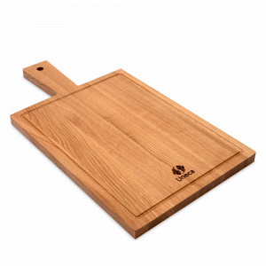 Доска разделочная дубовая с ручкой, 43 х 23 см, коричневый, UNECA, Россия, Разделочная доска из дерева