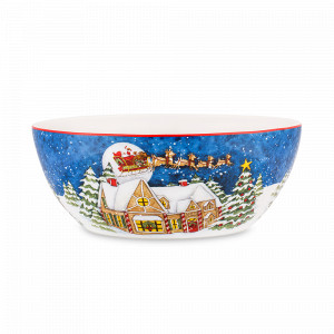 Салатник , диаметр: 25 см, материал: керамика, цвет: декор, серия Мастерская Санта Клауса, Certified International, США, CERTIFIED INTERNATIONAL (США)