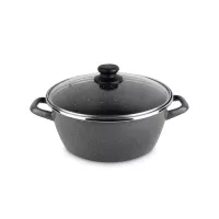 Кастрюля низкая, 20 см, сталь, стеклоэмаль, черный, серия K2, VITRINOR, Испания, 