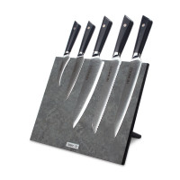 Набор кухонных ножей, 5 штук, на магнитной подставке, серия Triangle Damascus, HEIMCUT, Россия