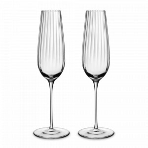 Набор из 2-х бокалов для шампанского, 200 мл, хрустальное стекло, серия Round UP, NUDE GLASS, Турция, Бокал-флейта для шампанского