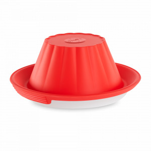 Форма для приготовления пудинга с керамической тарелкой, 24 х 17 см, силикон, керамика, красный, LEKUE, Испания, LEKUE (Испания)