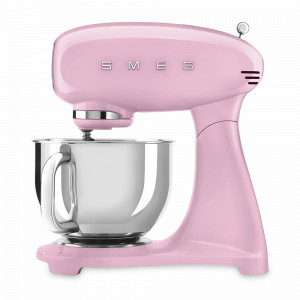 Миксер планетарный, 4,8 л, 3 насадки, литой алюминий, нержавеющая сталь, пластик, 37,8 х 40,2 х 22,1 см, розовый, SMEG, Италия, SMEG (Италия)