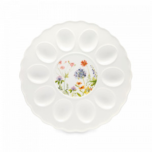 Блюдо круглое для 10 яиц, 28 см, керамика, белый, серия Полевые цветы, DECOR DE TABLE, Россия, DECOR DE TABLE (Россия)