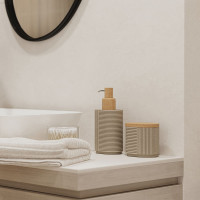 Диспенсер для жидкого мыла Dune, 280 мл, полирезин, дерево, песочный, серия Bath, BERGENSON BJORN, Великобритания_00820690049292615270.jpg