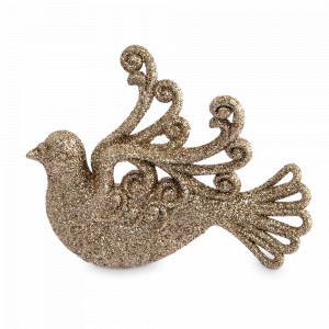 Украшение новогоднее - подвес Голубка, 11 х 9 см, пластик, шампань, серия New Year, ANNA LAFARG, Китай, Новогодний Декор ANNA LAFARG